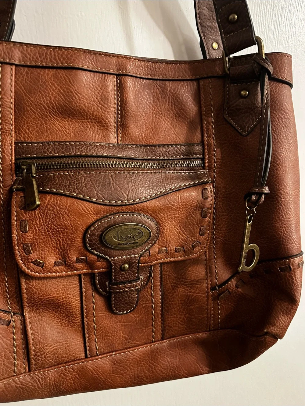 bøc Classic Brown Leather Tote Handbag